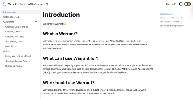 Warrant Docs